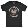 thumbnail image 1 of Mens Merry Clucking Christmas T Shirt Funny Xmas Rooster Chicken Joke Tee for Guys Graphic Tees, 1 of 9