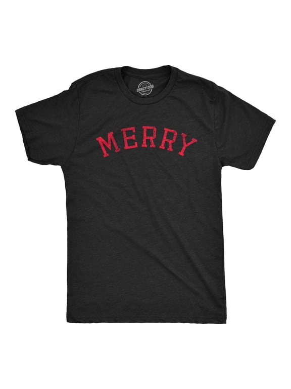 Mens Merry T Shirt Funny Cute Christmas Spirit Cheer Lovers Tee for Guys Graphic Tees