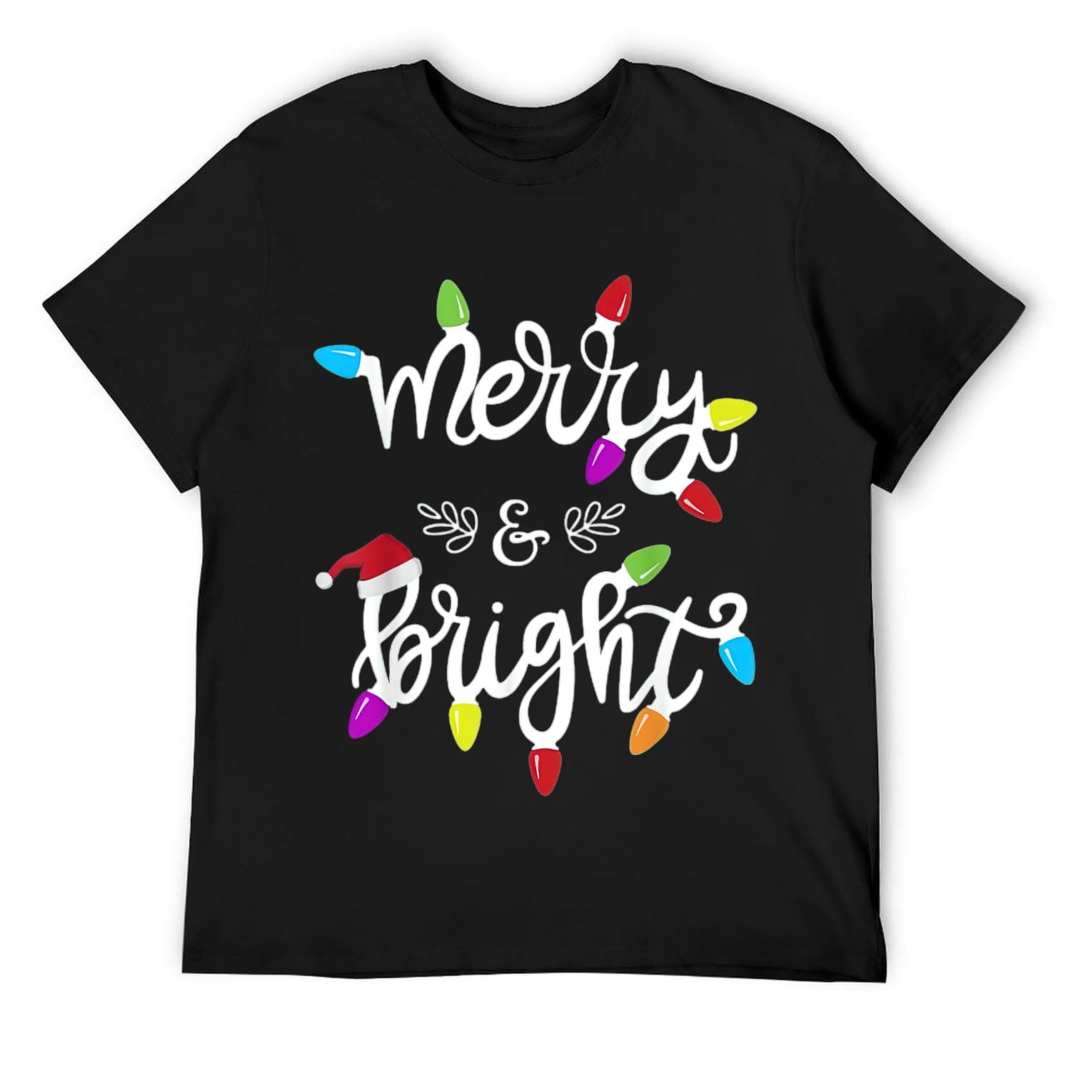 Women's Merry & Bright Christmas Tree T-Shirt - Funny Holiday Light Tee For Parties & Gifts