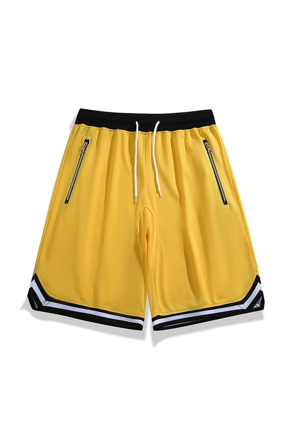 Mens Mesh Basketball Shorts Running Athletic Gym Workout Shorts with Zip Pocket