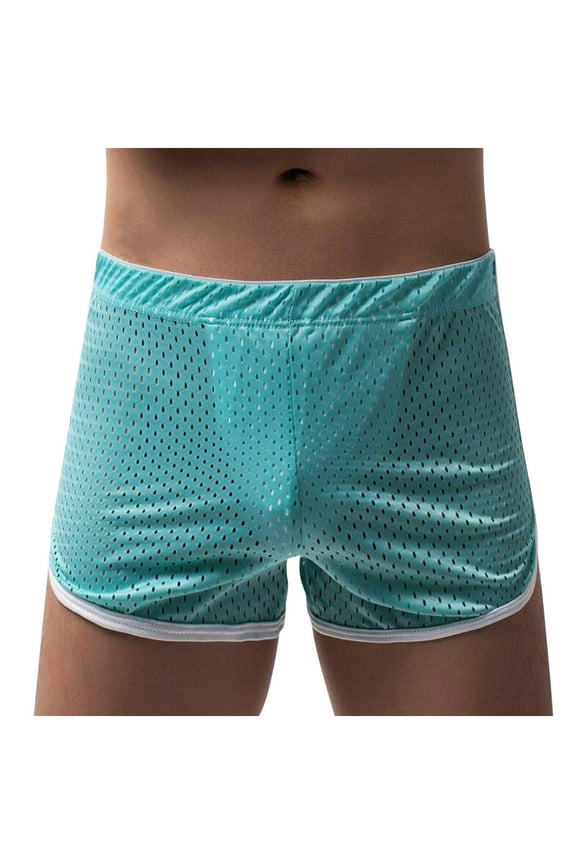 Mens Mesh Booty Short 3 Inch Sexy Smooth Lounge Running Shorts Sexy Casual Home Sleep Shorts Beach Shorts