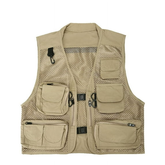 Mens Mesh Outdoor Vest Men's Work Uniform Summer Fishing Photography Quick Dry Waistcoat Multi-pocket