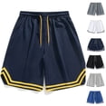 thumbnail image 1 of Mens Mesh Running Shorts 5 Inch Quick Dry Lightweight Gym Workout Athletic Shorts for Men with Pockets Big and Tall Size M-4XL Yellow, 1 of 6