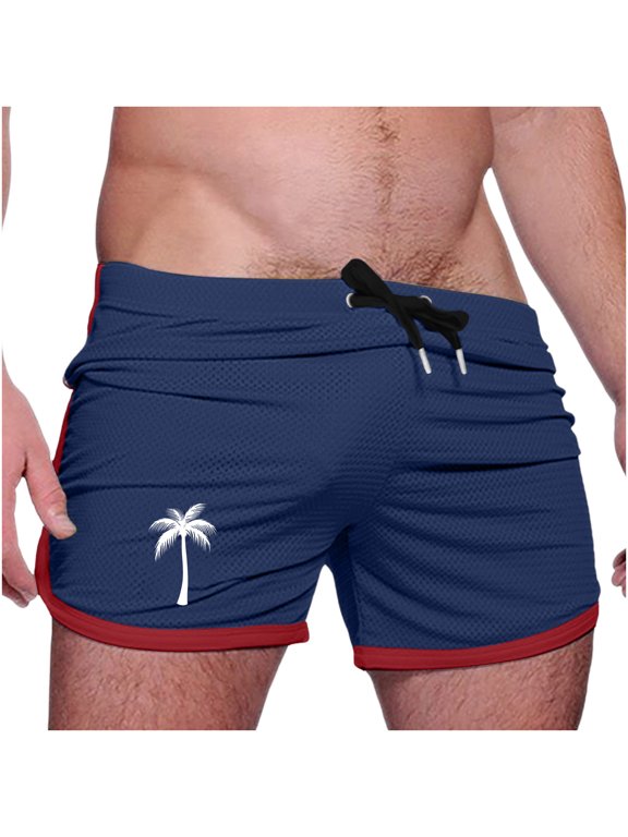 Mens Mesh Shorts 3 Inch Running Gym Athletic Workout Bodybuilding Booty Track Shorts Vintage Beach Fitted Short Big and Tall Size S-4XL Navy