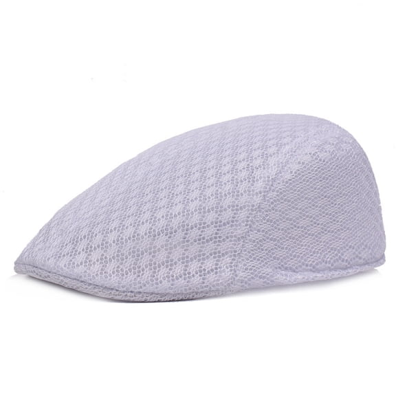 Mens Mesh Summer Newsboy Beret Hat Breathable Ivy Cap Cabbie Flat Solid Hats