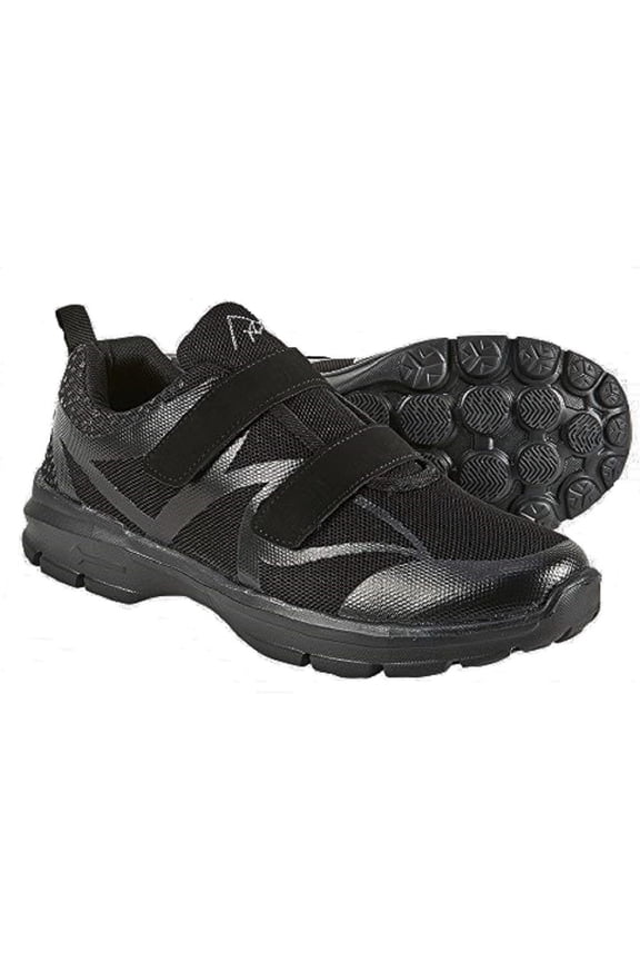Men’s PACER Ultra-Lightweight Mesh Sneakers – Breathable, Casual Hook-and-Loop Shoes | Black, Size 11, Wide D/E