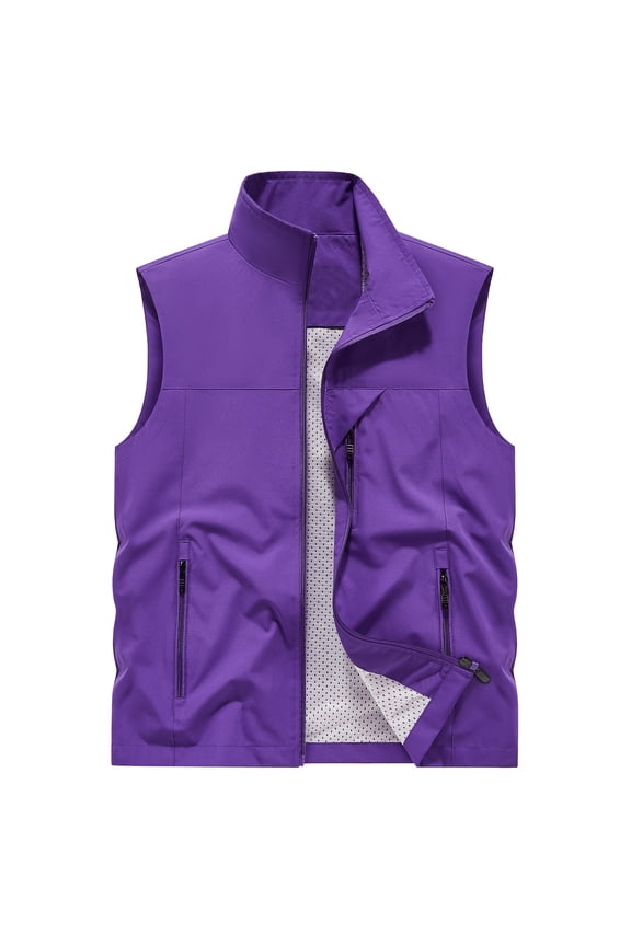 Mens Mesh Vest Summer Lightweight Softshell Windbreaker Jacket For Golf Safari Travel Hiking