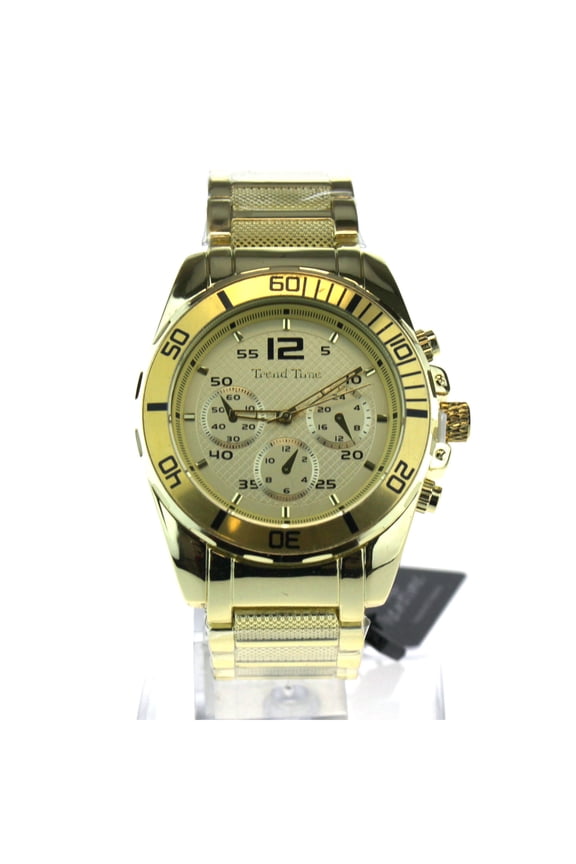 Mens Metal Classic Round Sport Gangster Luxury Analog Wrist Watch All Gold