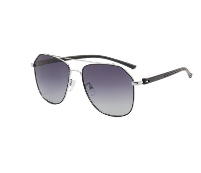 Mens Metal Double Bridge Aviator Sunglasses with UV400 Protection for Outdoor Sports and Driving