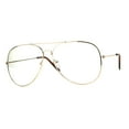 thumbnail image 1 of Mens Metal Rim Oversize Officer Clear Lens Eye Glasses Gold, 1 of 4