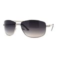 thumbnail image 1 of Mens Metal Rim Rectangle Sport Pilots Sunglasses Silver Smoke, 1 of 4