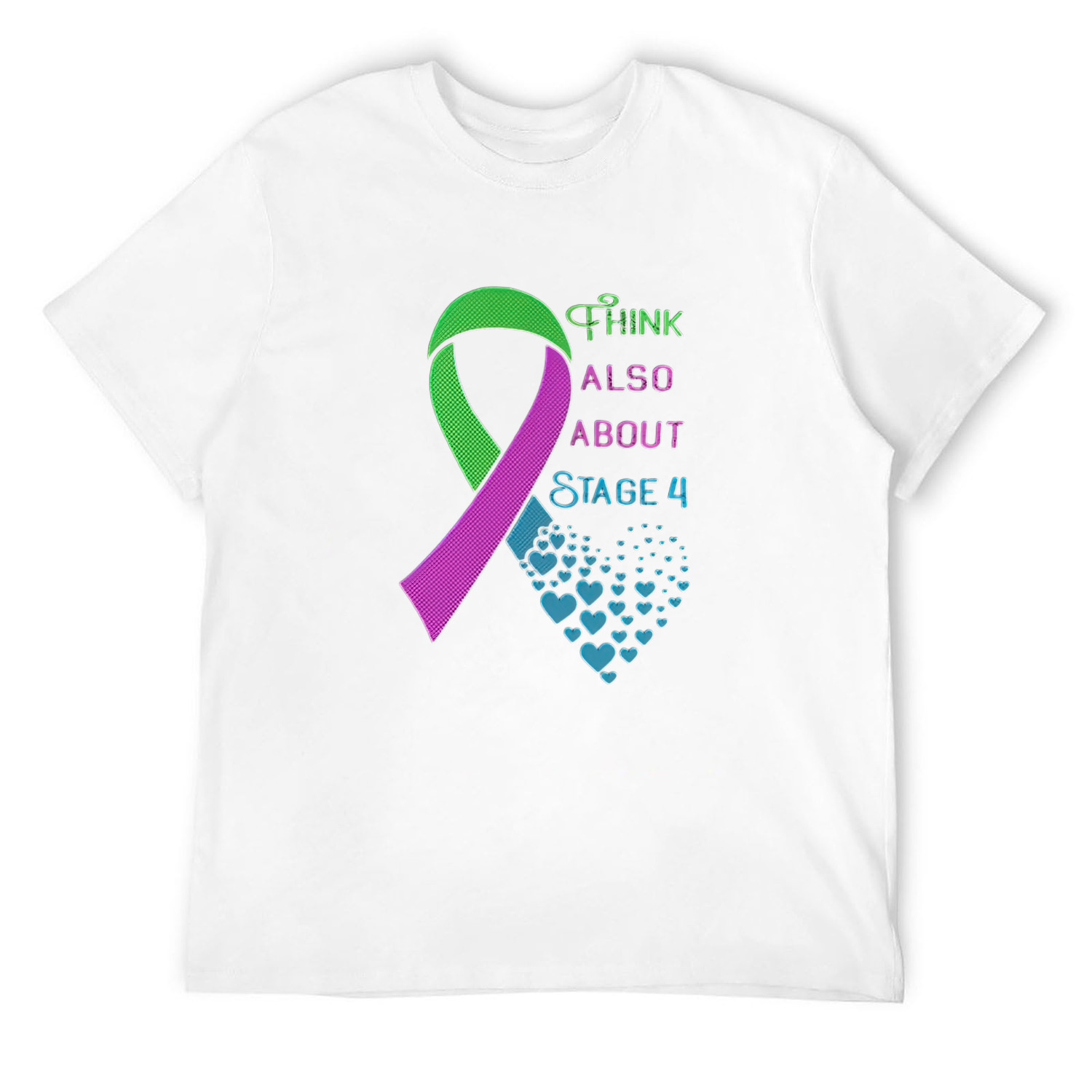 Mens Metastatic Breast Cancer Awareness Heart Ribbon Graphic T Shirts ...
