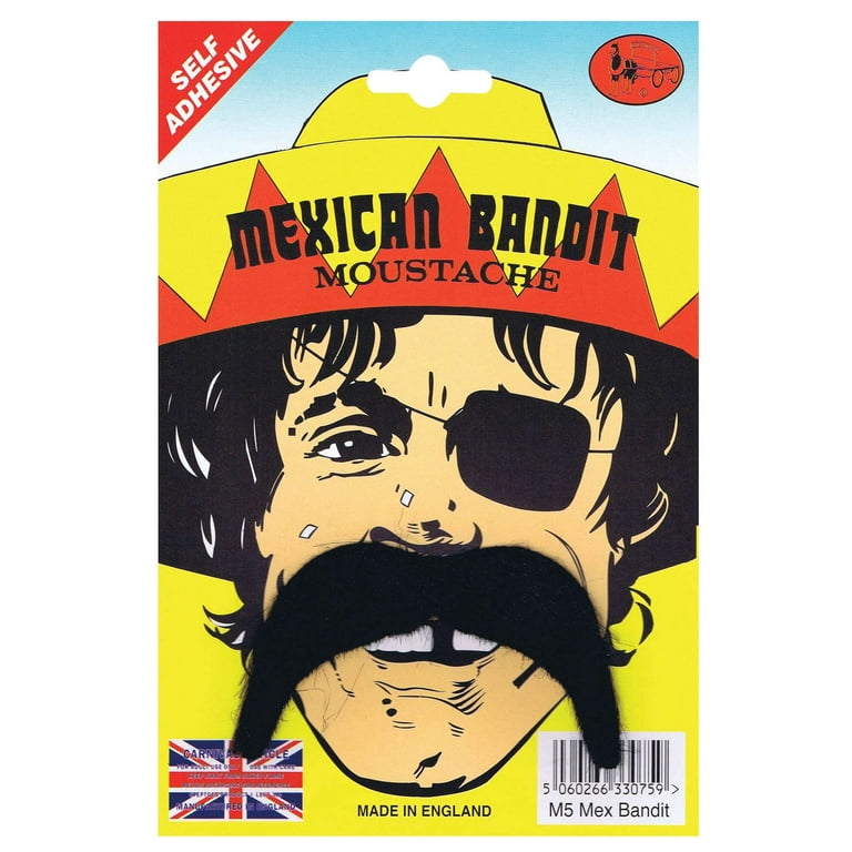 Mens Mexican Bandit Tash Moustaches and Beards Male Halloween Costume Mens Mexican Bandit Tash Moustaches and Beards Male Halloween Costume