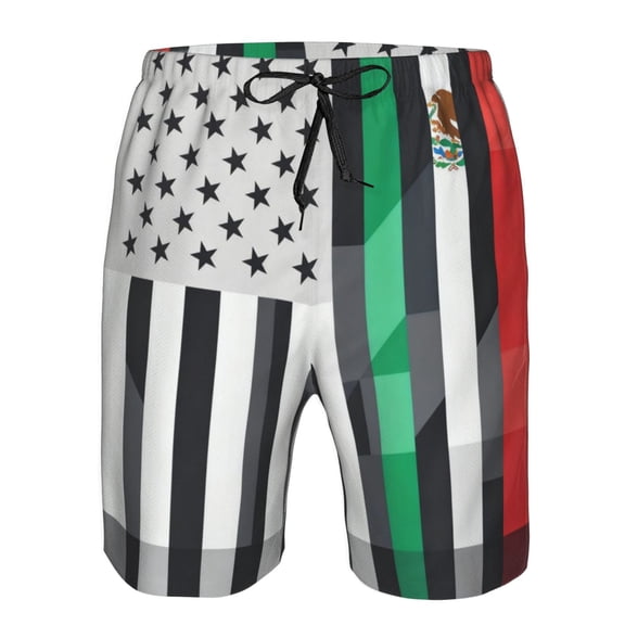 Mens Mexican Roots Boardshort Casual Drawstring Stretch Summer Beach Shorts Small