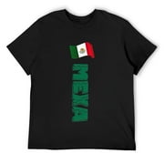 Mens Mexico Flag Fiesta Mexa Badge Vertical by ASJ T-Shirt Black 2XL