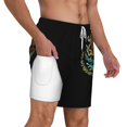 thumbnail image 1 of Mens Mexico Logo 2 in 1 Quick Dry Swim Trunks with Compression Liner Beach Shorts, 1 of 6