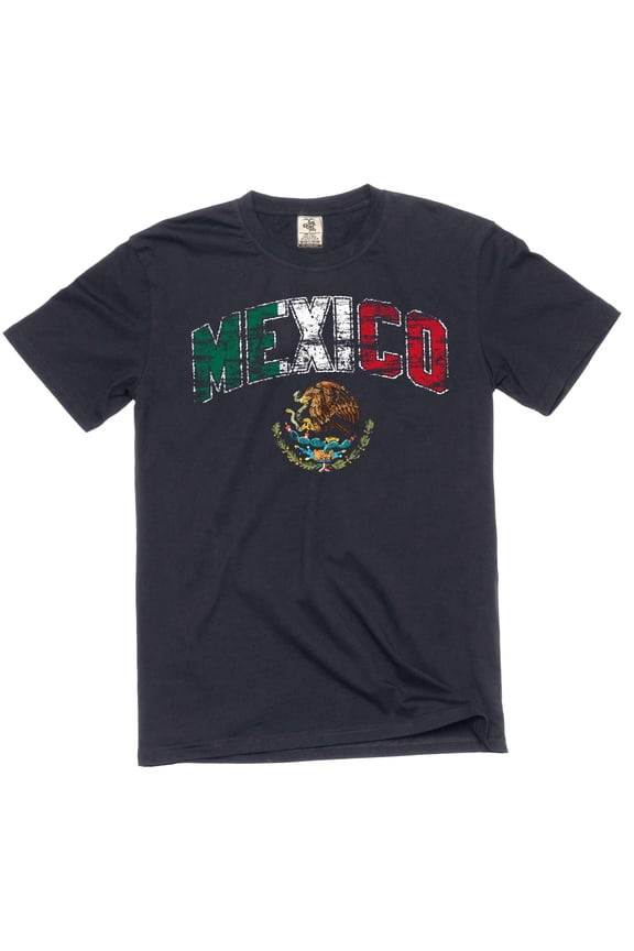 Mexico T-Shirt Mens Unisex National Flag Eagle Coat of Arms Shirt Mexican Flag Shirt (Medium Black)