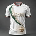 thumbnail image 1 of Mens Mexico Soccer Jersey Shirts Fashion Print Short Sleeve Tee Soft Trendy Crew Neck Jerseys 2026 Summer Top White XXXXL, 1 of 4