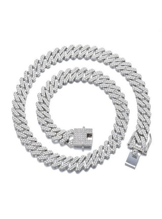 Jewelryweb 925 Sterling Silver Mens Italian 6mm Pave Curb Chain Necklace  (18-30 Inch) - 22 Inch
