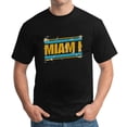 thumbnail image 1 of Mens Miami Vacation Palm Trees Miami Funny T Shirt Black, 1 of 5