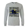 thumbnail image 1 of Mens Michigan Tshirt Michigan Football Helmet Team Color Long Sleeve T-shirt-Sports Grey-xl, 1 of 1