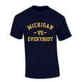 thumbnail image 1 of Mens Michigan Tshirt Michigan Vs. Everyone Football Team Color Short Sleeve T-shirt-Navy Blue-5xl, 1 of 1