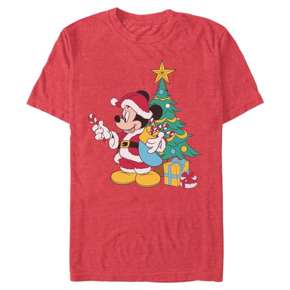 Mens Mickey & Friends Christmas Tree Santa Mouse T Shirt