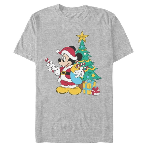 Mens Mickey & Friends Christmas Tree Santa Mouse T Shirt