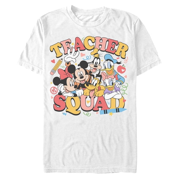 Mens Mickey & Friends Colorful Teacher Squad T Shirt