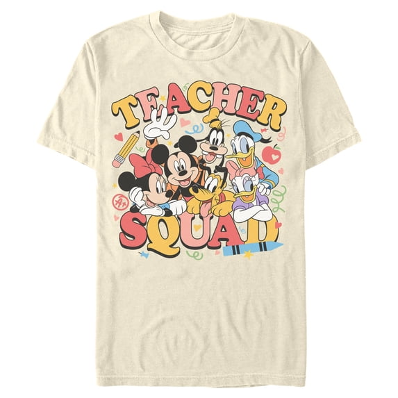 Mens Mickey & Friends Colorful Teacher Squad T Shirt
