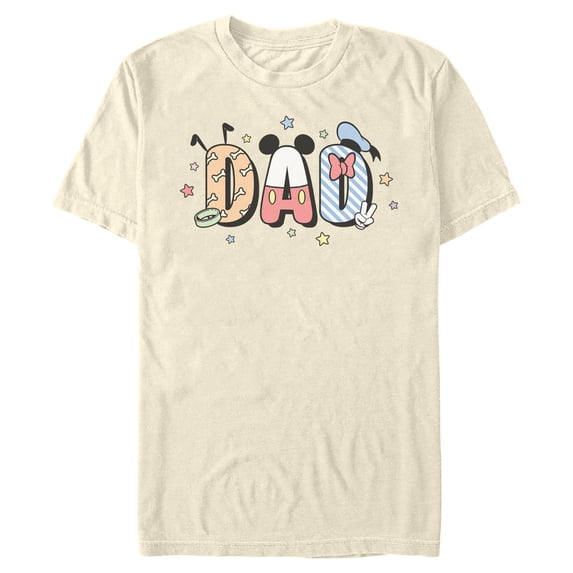 Mens Mickey & Friends Cute Dad Letters T Shirt