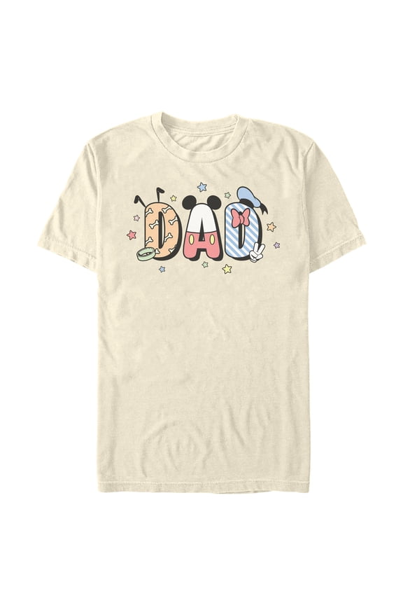 Mens Mickey & Friends Cute Dad Letters T Shirt
