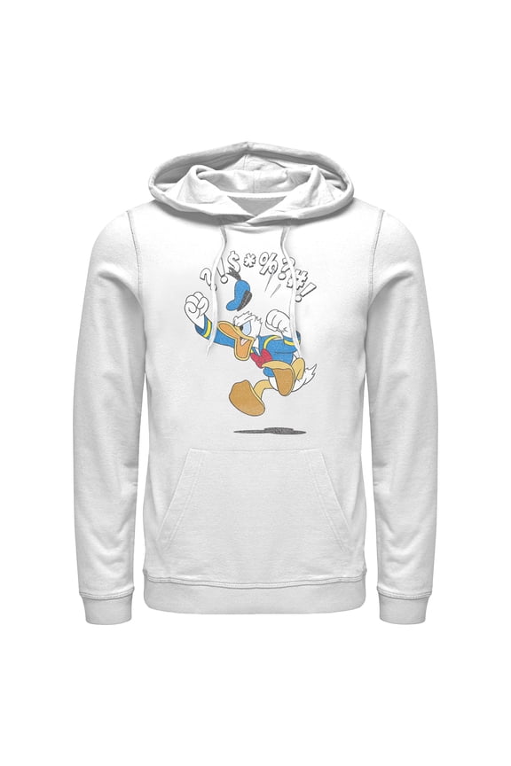 Mens Mickey & Friends Donald Duck Angry Jump Lightweight Hoodie