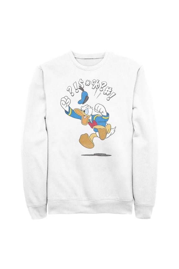 Mens Mickey & Friends Donald Duck Angry Jump Sweatshirt