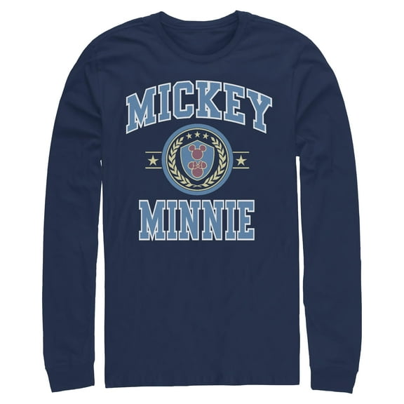 Mens Mickey & Friends Duo College Badge Long Sleeve Shirt
