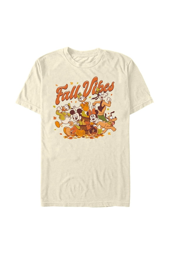 Mens Mickey & Friends Fall Vibes Crew T Shirt