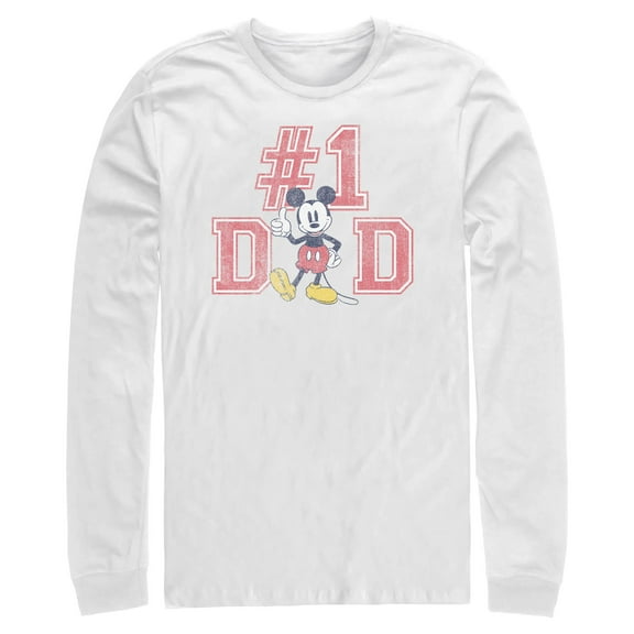 Mens Mickey & Friends Father's Day Mousey #1 Dad Long Sleeve Shirt