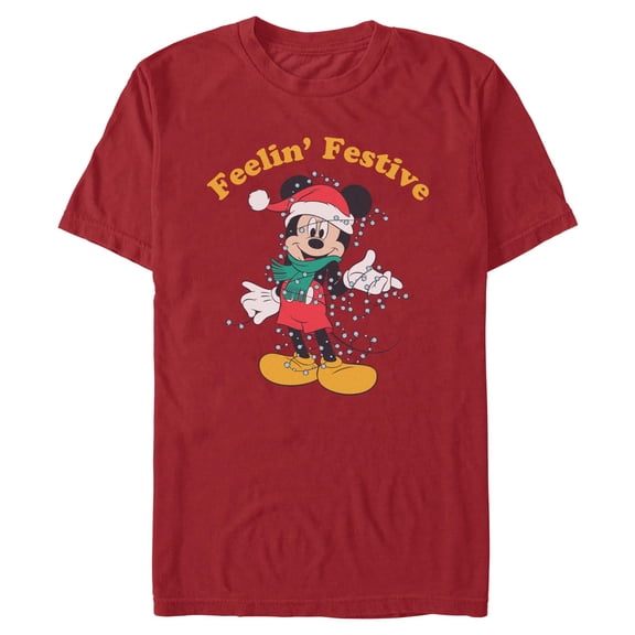 Mens Mickey & Friends Feeling Festive Outfit T Shirt