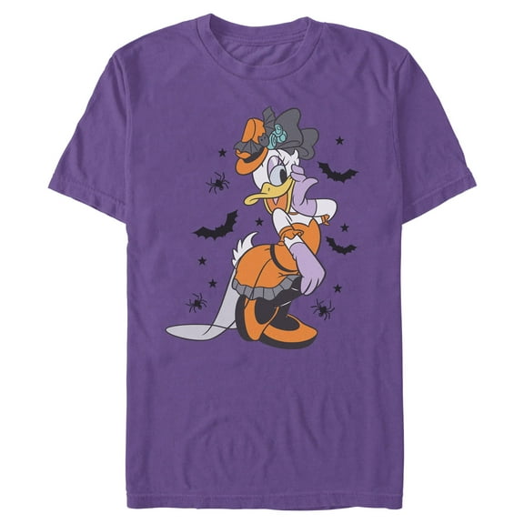 Mens Mickey & Friends Halloween Daisy Elegant Dress Bats and Spiders T Shirt