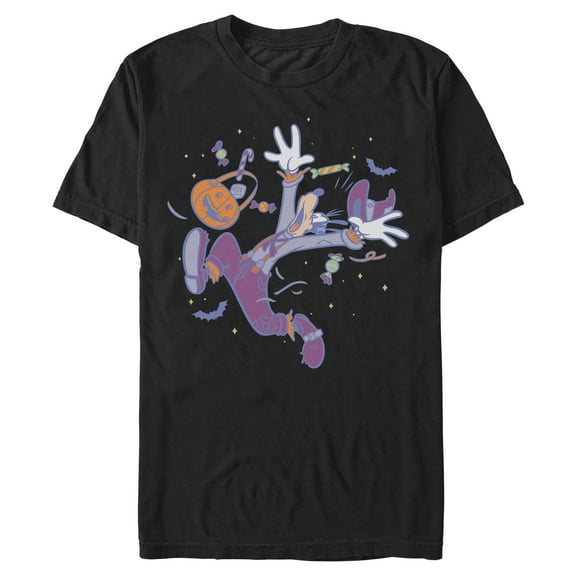 Mens Mickey & Friends Halloween Goofy Candy Basket Scared Pose T Shirt