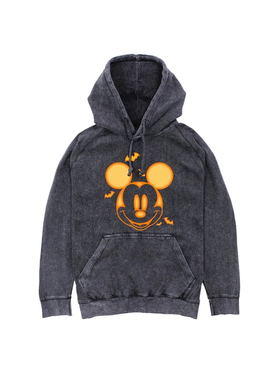 Mens Mickey & Friends Halloween Pumpkin Face Lightweight Hoodie