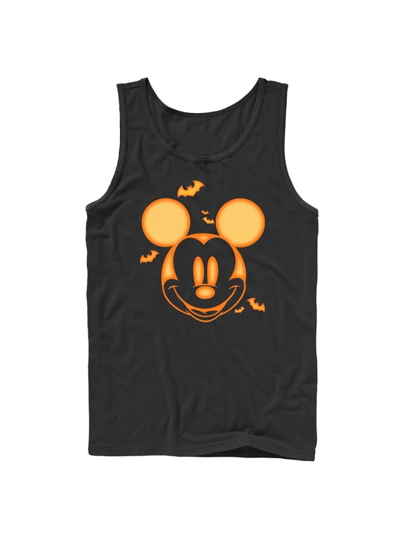 Mens Mickey & Friends Halloween Pumpkin Face Tank Top