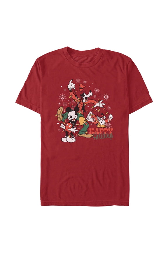 Mens Mickey & Friends Happy Holidays Trio T Shirt