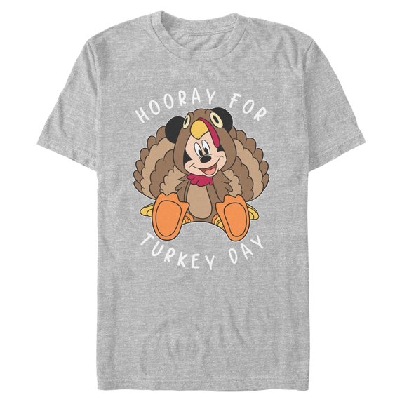 Mens Mickey & Friends Hooray for Turkey Day Short Sleeve T-Shirt