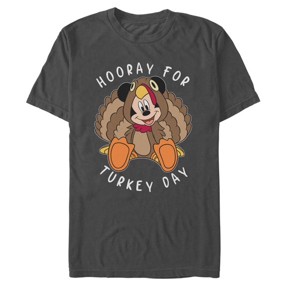 Mens Mickey & Friends Hooray for Turkey Day Short Sleeve T-Shirt