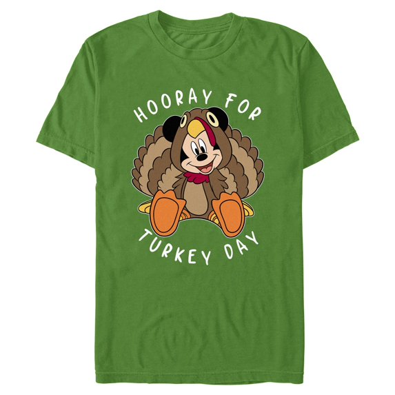 Mens Mickey & Friends Hooray for Turkey Day Short Sleeve T-Shirt