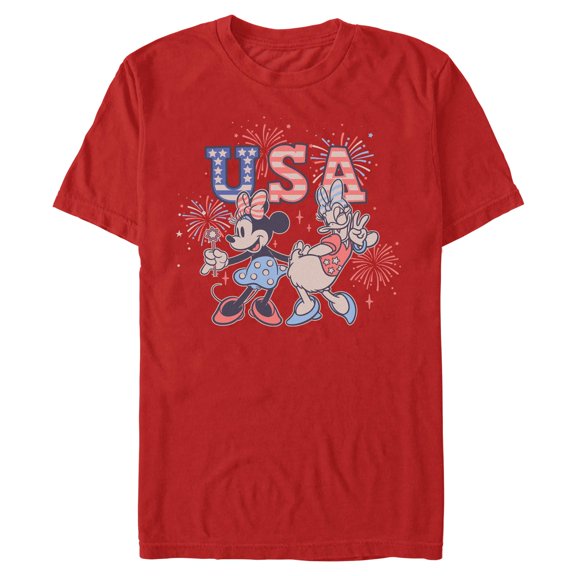 Mens Mickey & Friends Minnie and Daisy Fireworks T Shirt