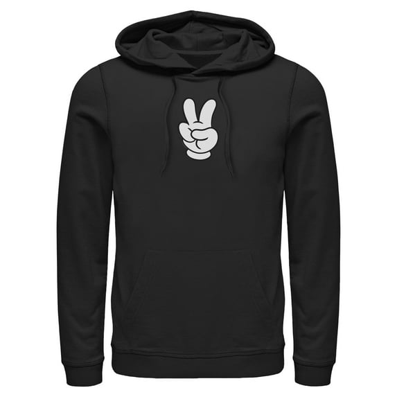 Mens Mickey & Friends Peace Sign Gloves Lightweight Hoodie