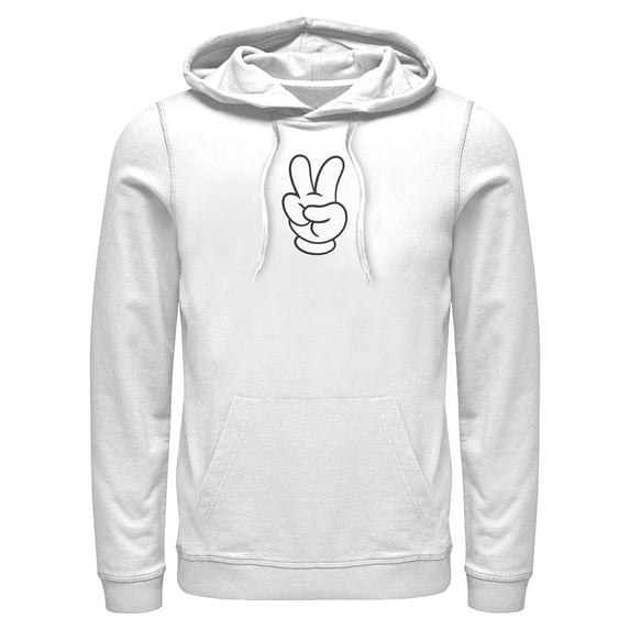 Mens Mickey & Friends Peace Sign Gloves Lightweight Hoodie