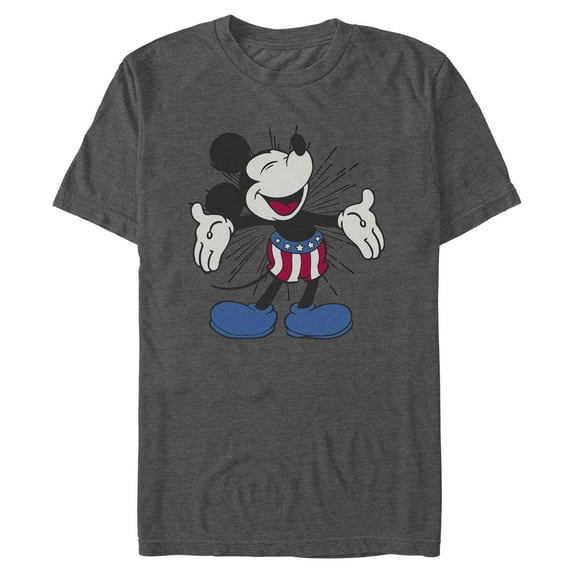 Mens Mickey & Friends Retro American Flag Shorts T Shirt